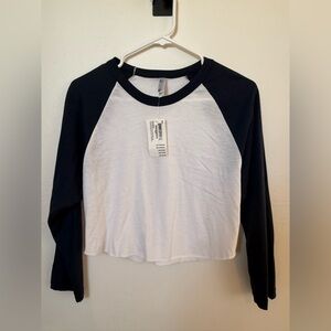 Classic Navy and White Raglan Top